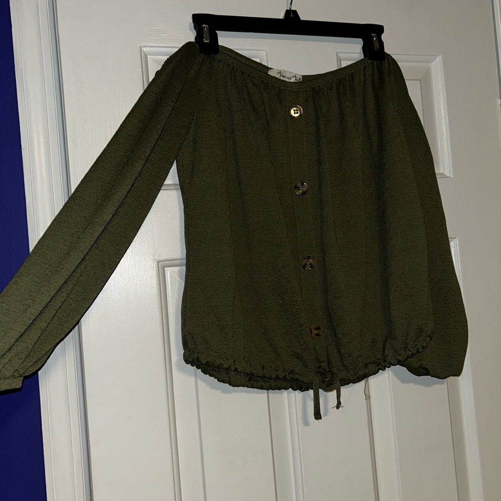 Olive Green off shoulder top